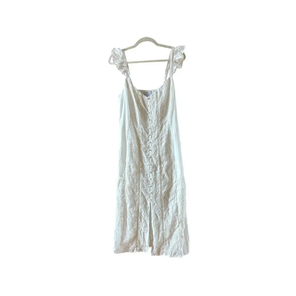 NEW Lost and wander white flora cottagecore sundress Large - Picture 7 of 11
